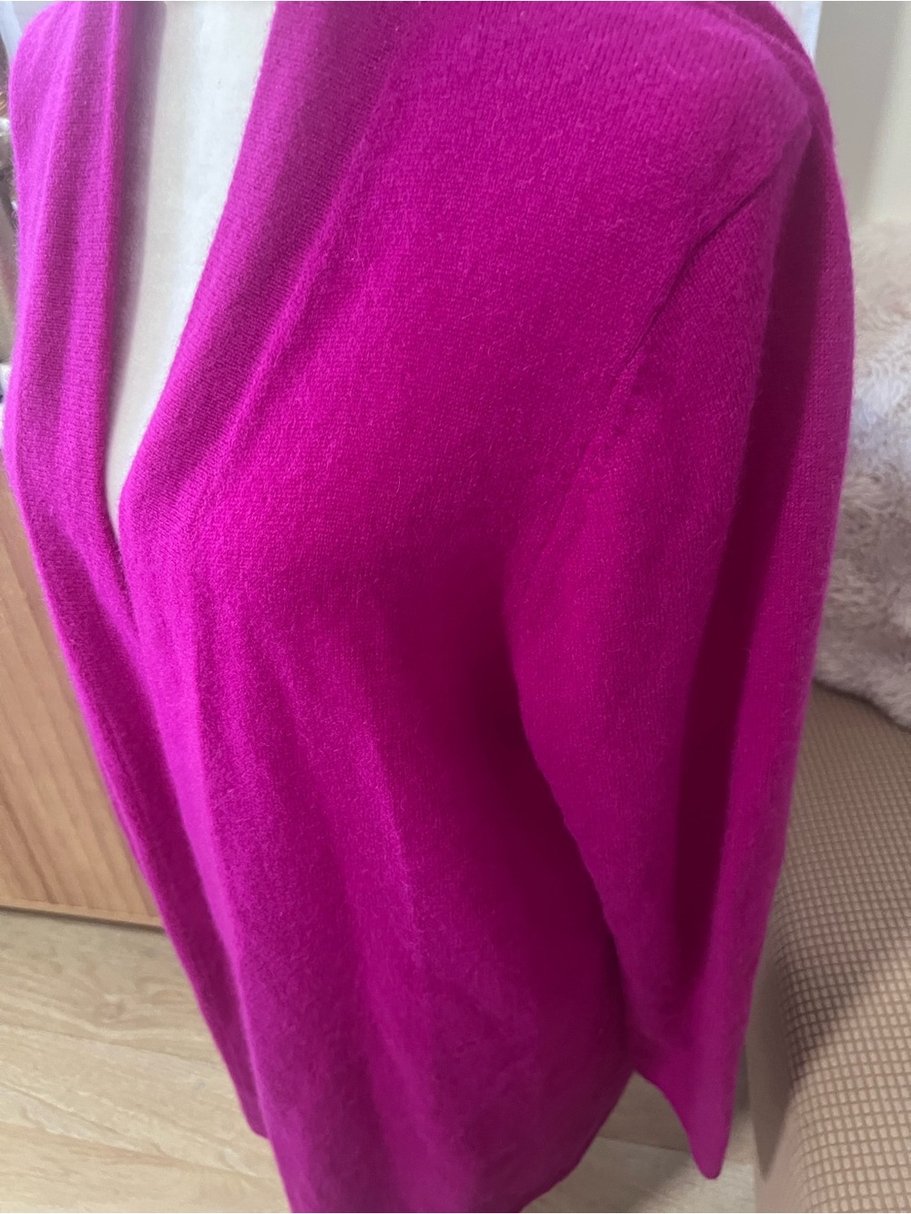 Charter Club Open-Front Fuchsia Cardigan - Picture 2 of 4